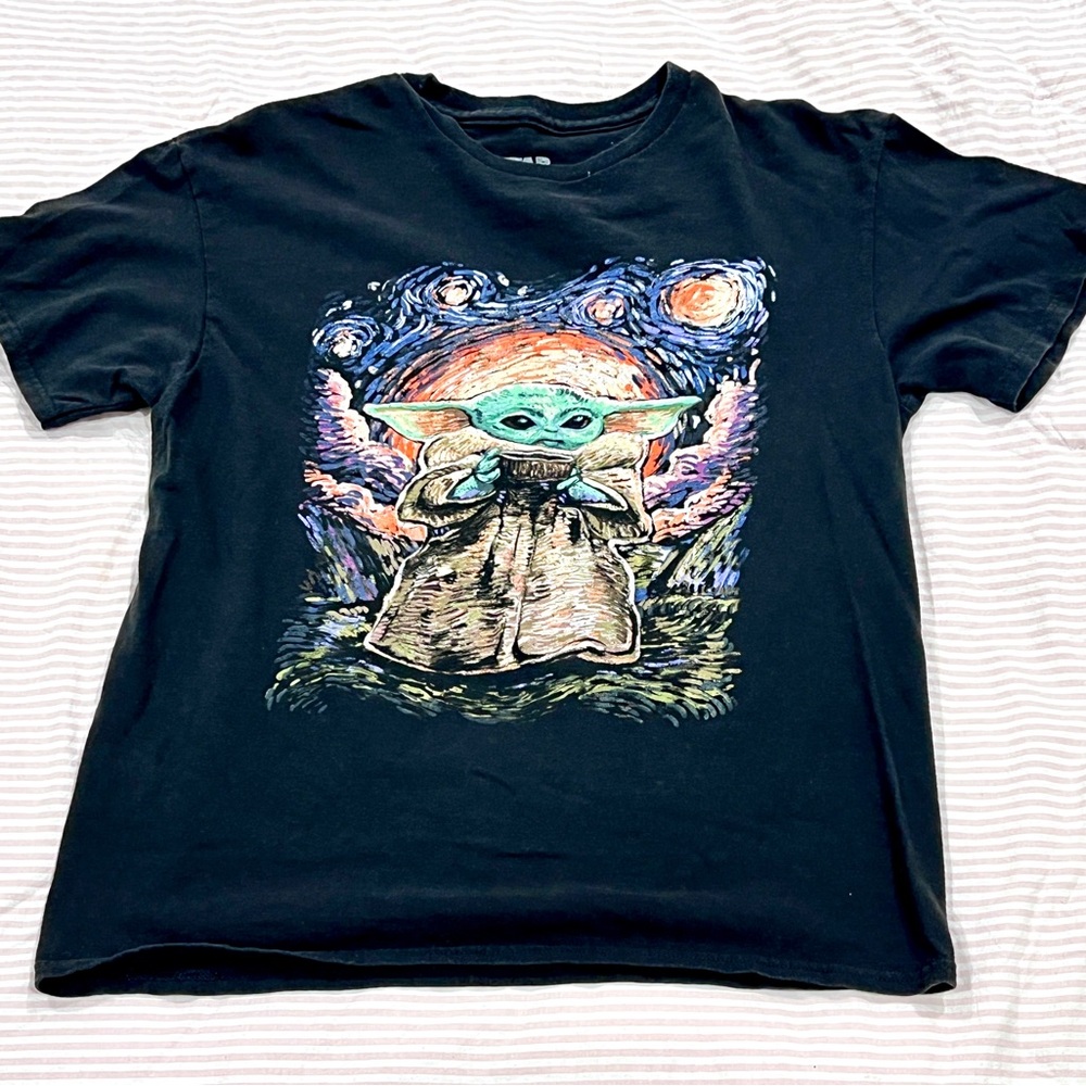 Star Wars Black Short Sleeve Tee with Cosmic Design